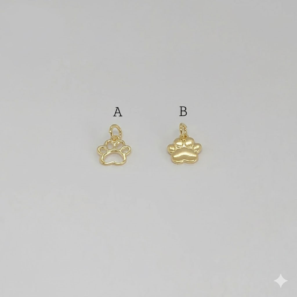 (1-2014) Laminado dorado - Colgantes pequeños de pata de perro - BGF