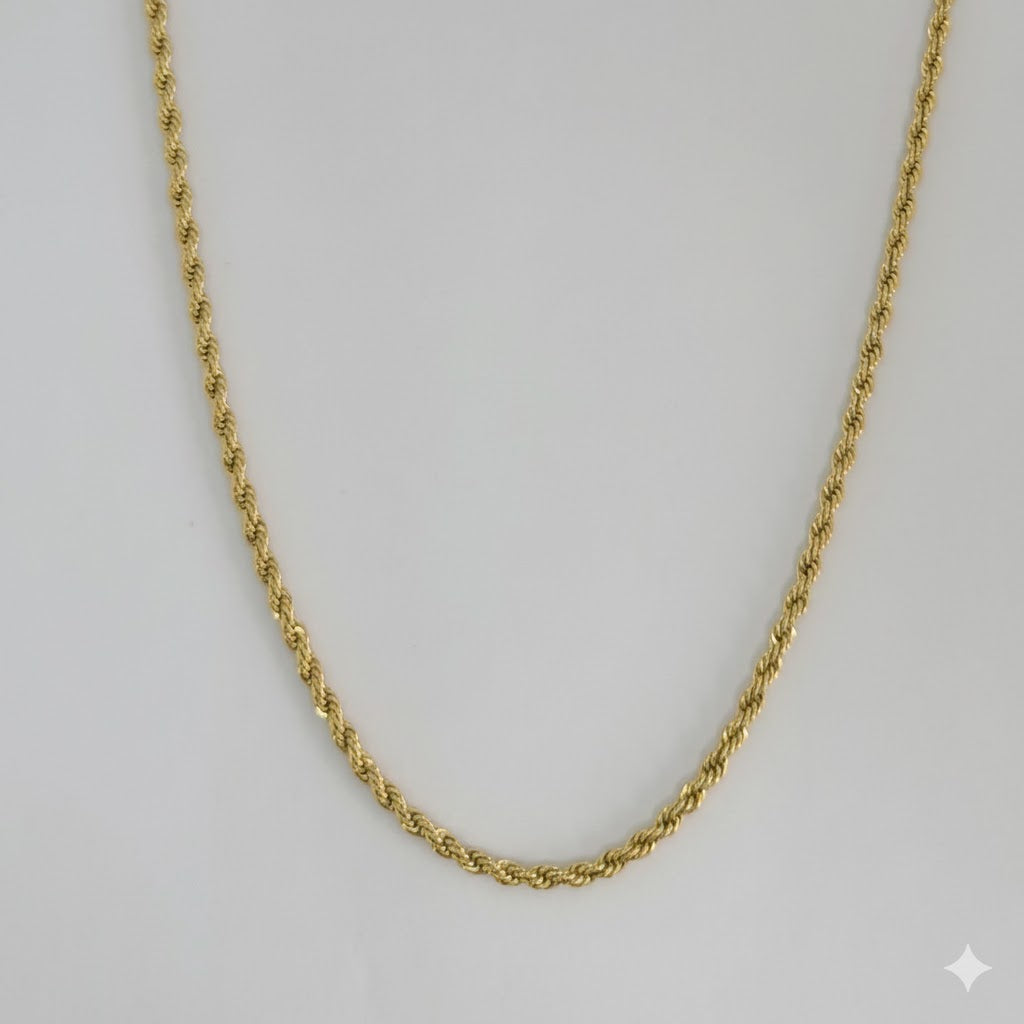 (4-3208) Stainless Steel - 2mm Rope Link Chain.