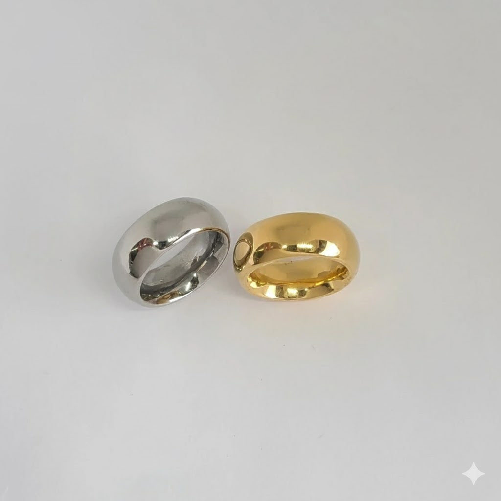 (4-0009) Stainless Steel - Classic Chunky Band Ring.