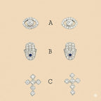 (2-3049-2) 925 Sterling Silver - Zircon Stud Earrings.