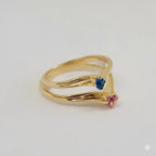 (1-3002) Anillo solitario de circonita laminada en oro - BGO