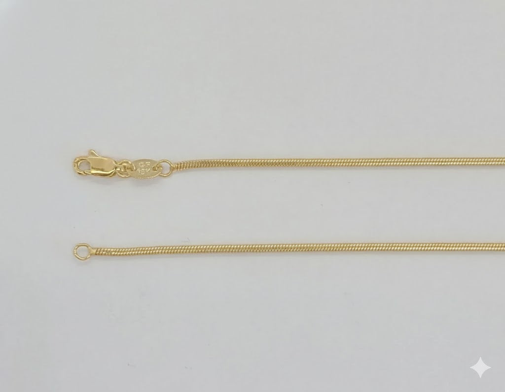 (1-1515) Cadena de eslabones planos de serpiente de 1,6 mm laminada en oro - BGF