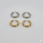 (4-2178) Stainless Steel - Bamboo Hoops.