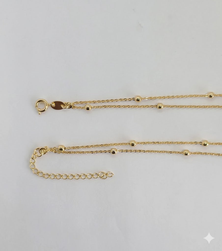 (1-6097) Collar de capas de bolas laminadas en oro - BGF