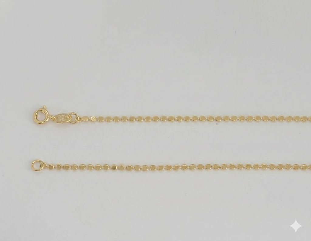 (1-1671) Cadena de eslabones de bolas planas de 2 mm laminada en oro - BGF