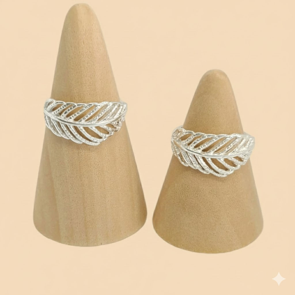 (2-5003) Anillo de hoja de plata de ley 925