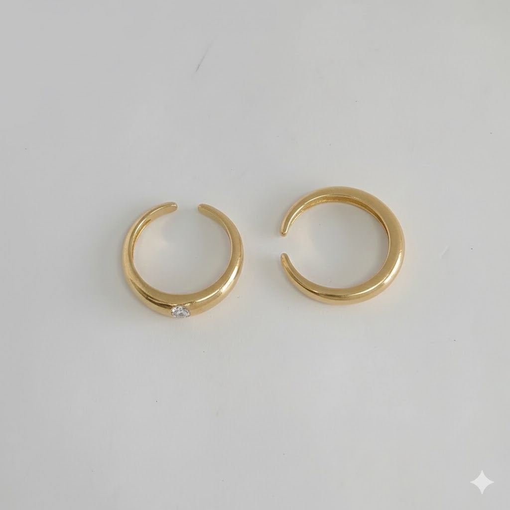 (1-3005-2) Anillo abierto de corazón laminado en oro - BGF