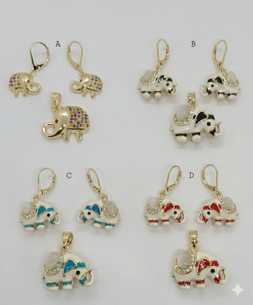 (1-6430) Laminado dorado - Juego de elefantes - BGO