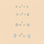 (2-3037) 925 Sterling Silver - Zircon Stud Earrings.