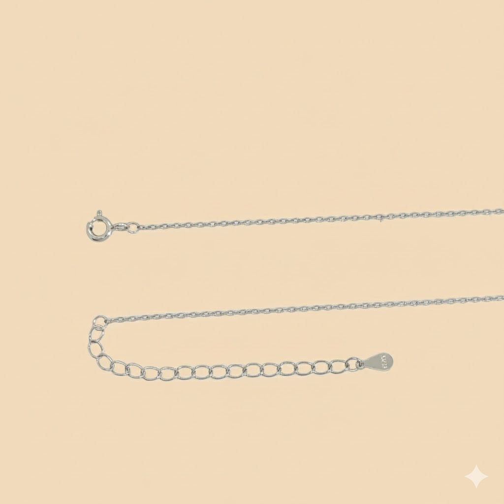 (2-66080) Collar de ojo malvado de eslabón rolo de 1 mm en plata de ley 925.