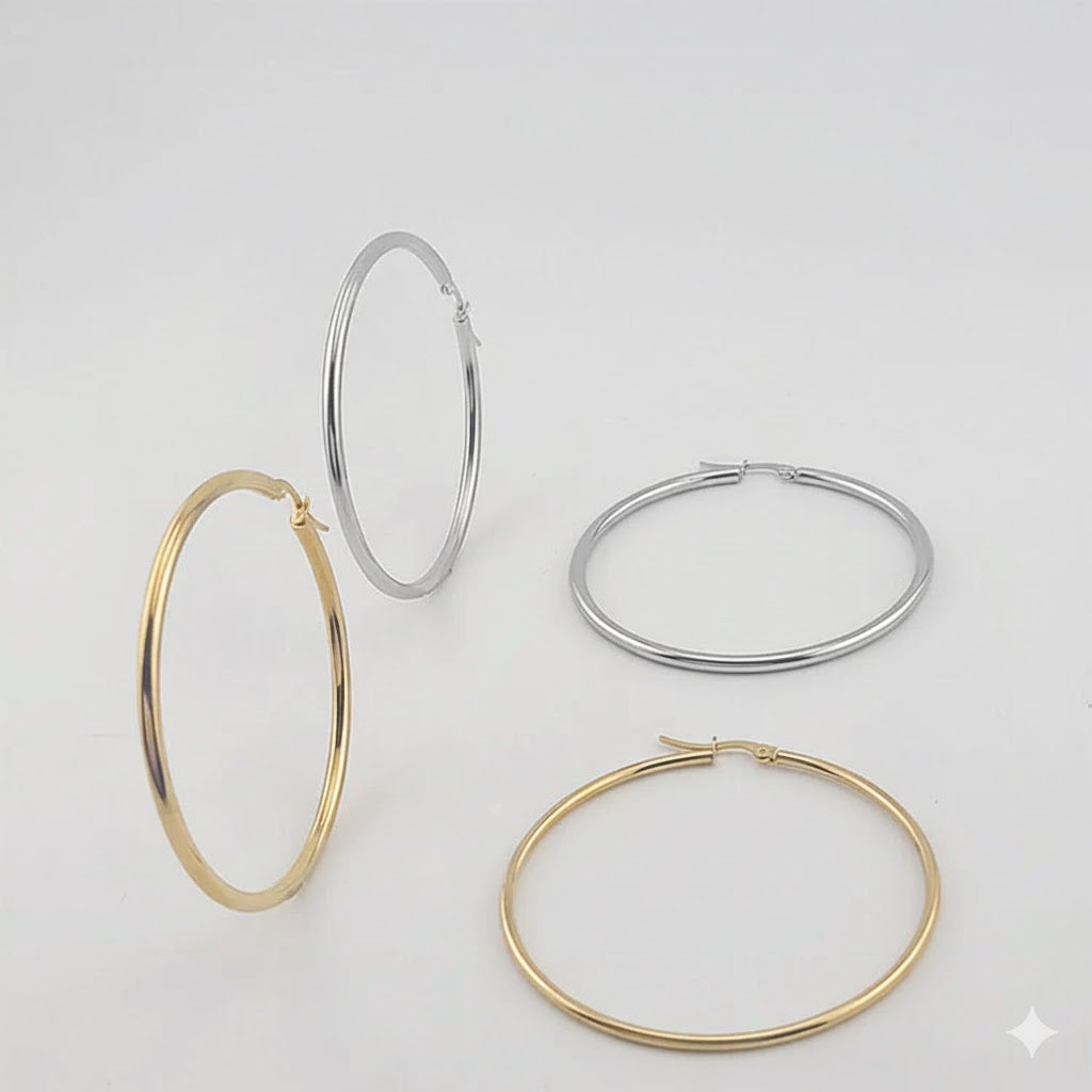 (4-2187) Stainless Steel - Plain Hoops.