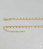 (1-6195-1) Collar de corazón con eslabones curvos laminados en oro - BGF