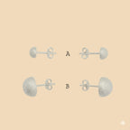 (2-3198) 925 Sterling Silver - Half Ball Stud Earrings.