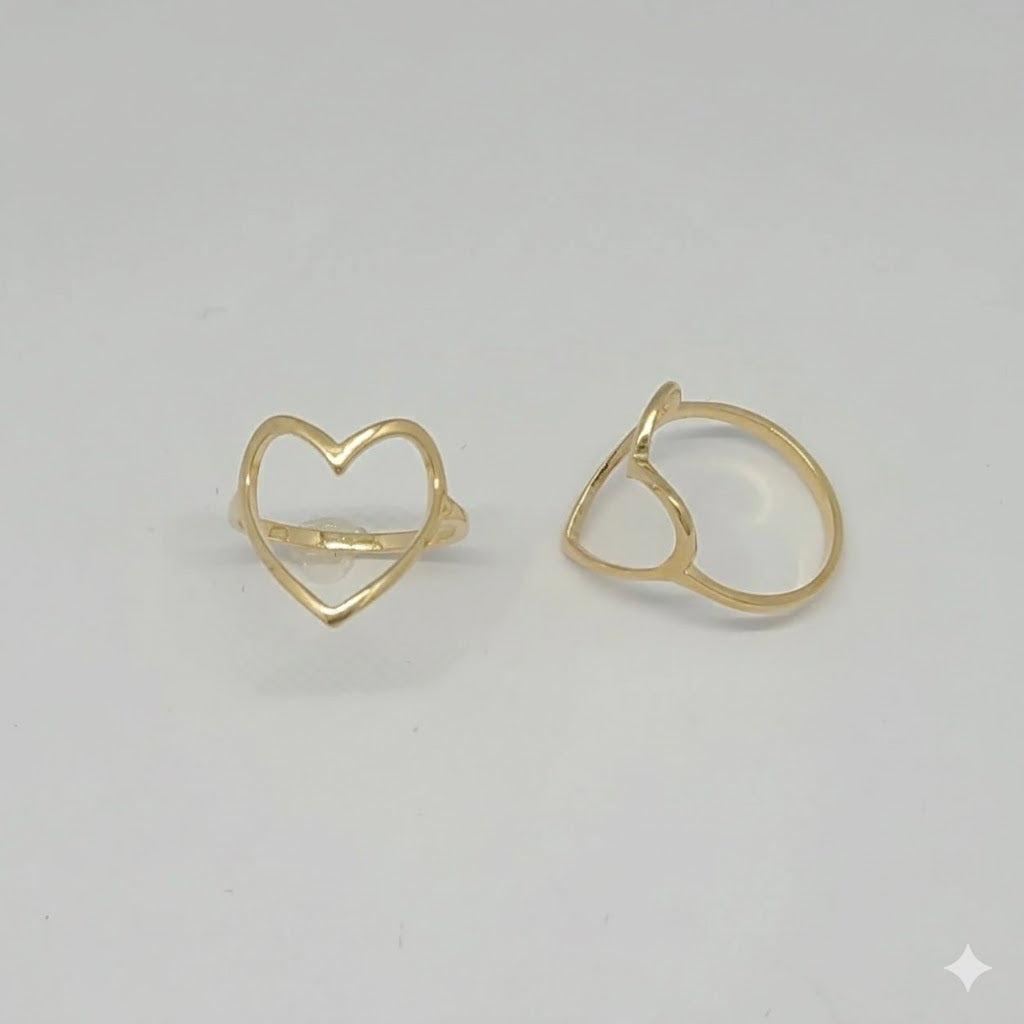 (1-3013-1) Anillo de corazón laminado en oro - BGF