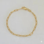 (1-0483) Pulsera de eslabones con clip de papel de 3,5 mm laminado en oro - BGF