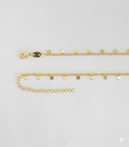 (1-6195-2) Collar con dijes de eslabones curvos laminados en oro - BGF