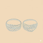 (2-5003) Anillo de hoja de plata de ley 925