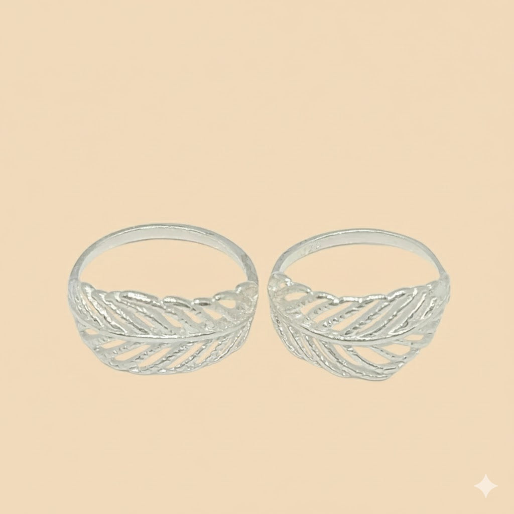 (2-5003) Anillo de hoja de plata de ley 925