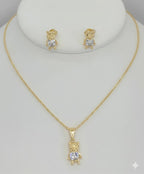 (1-6027) Laminado dorado - Juego de osito de circonita - BGF