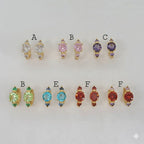 (1-2625) Laminado dorado - Huggies de circonita - BGO