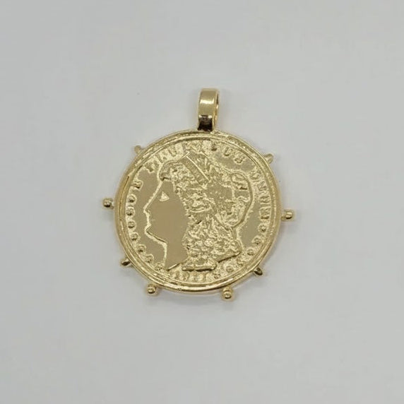 (1-2460-1) Laminado de oro - Colgantes de medalla gruesos - BGF