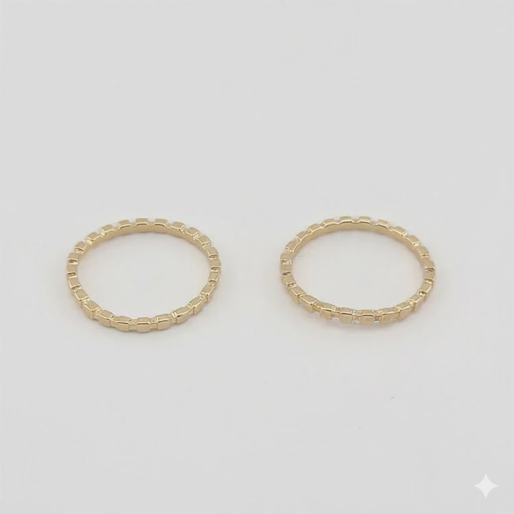 (1-3009) Anillo de banda geométrica laminado en oro - BGF