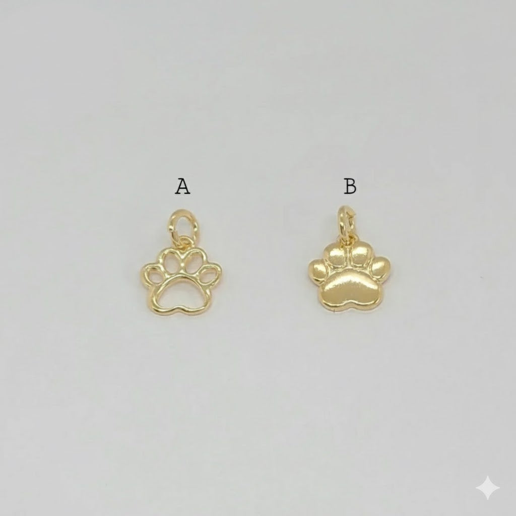 (1-2014) Laminado dorado - Colgantes pequeños de pata de perro - BGF