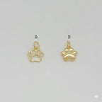 (1-2014) Laminado dorado - Colgantes pequeños de pata de perro - BGF