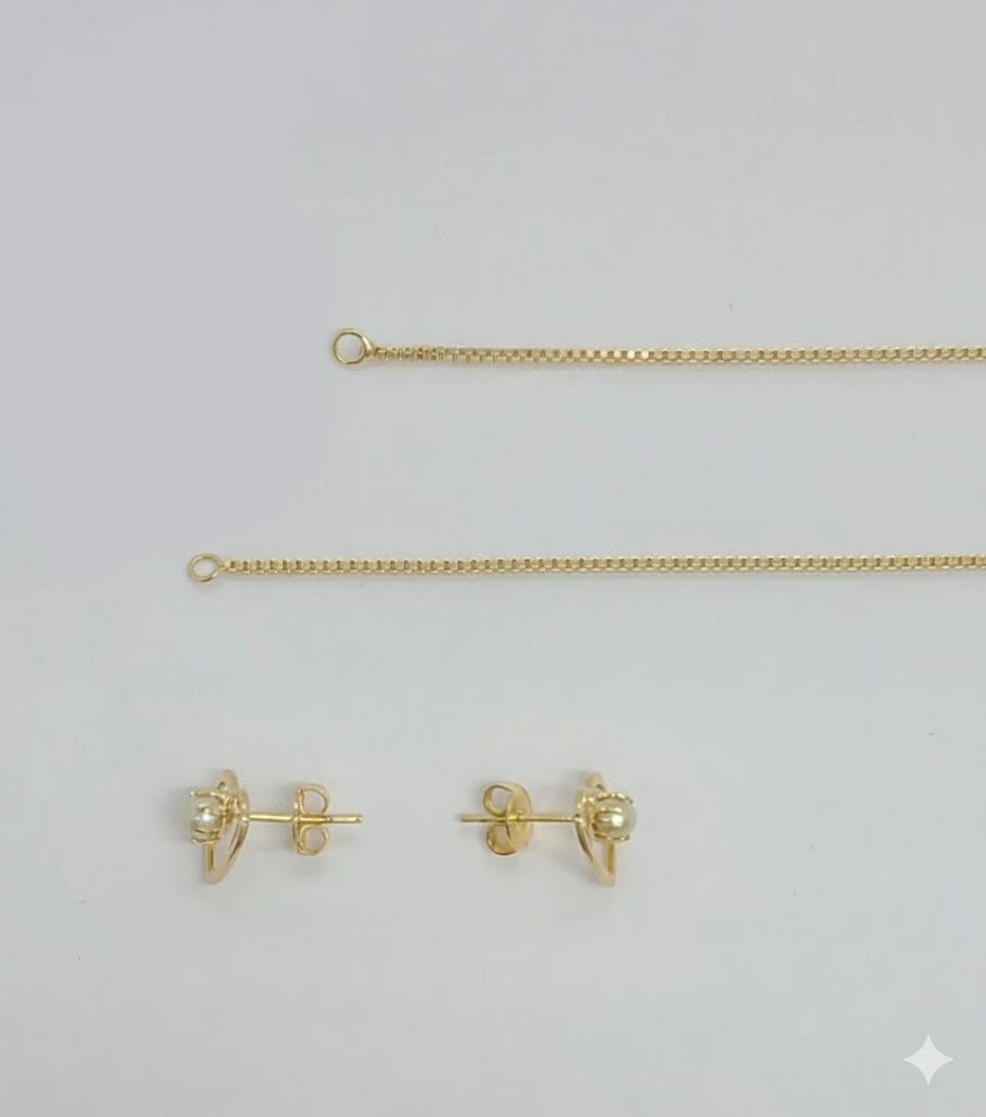 (1-6072) Laminado dorado - Conjunto de perla en forma de corazón - BGF