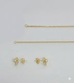 (1-6072) Laminado dorado - Conjunto de perla en forma de corazón - BGF