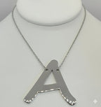 (MNECK-01) Collar con letras de eslabones rolo de acero inoxidable de 2 mm - 20".
