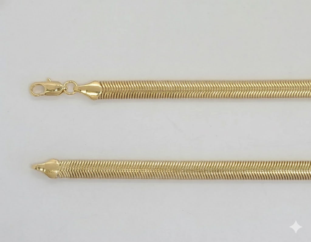 (1-1634) Cadena de eslabones de espiga mágica laminada en oro de 6 mm - BGF