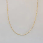 (1-1836) Cadena de eslabones con clip de papel laminado en oro de 2 mm - BGF