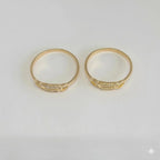 (1-3005-1) Anillo de circonitas laminadas en oro - BGF