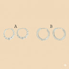 (2-4059) Plata de ley 925 - Pequeños Huggies lisos.