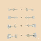(2-3014) Pendientes de plata de ley 925 con circonitas cuadradas.