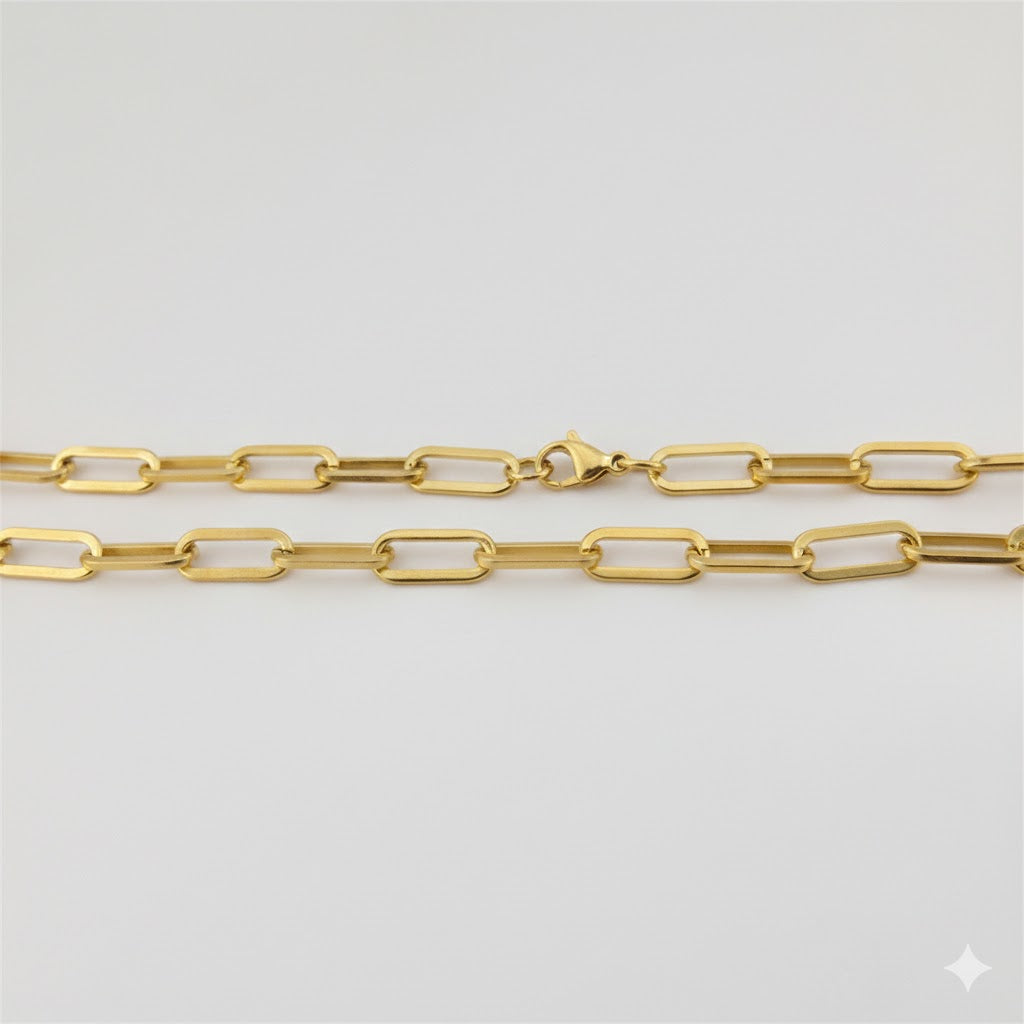 (4-3267) Stainless Steel - 6.5mm Paper Clip Link Chain.