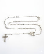 (4-6002) Collar Rosario Virgen María de Acero Inoxidable - 3mm - 20".