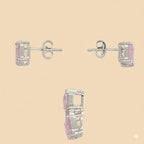 (2-6313) Juego de pendientes con circonitas en plata de ley 925.