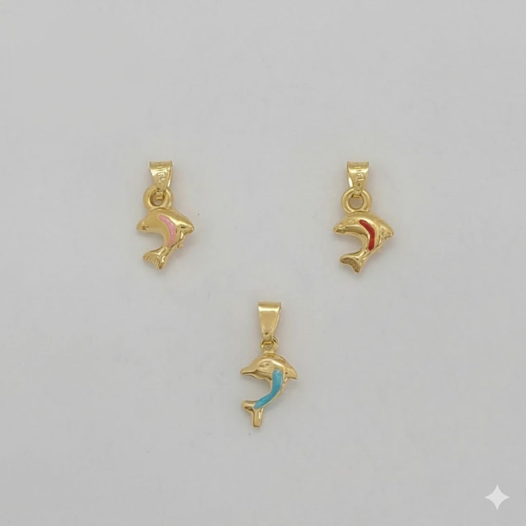 (1-2029) Laminado de oro - Colgantes de delfines - BGF