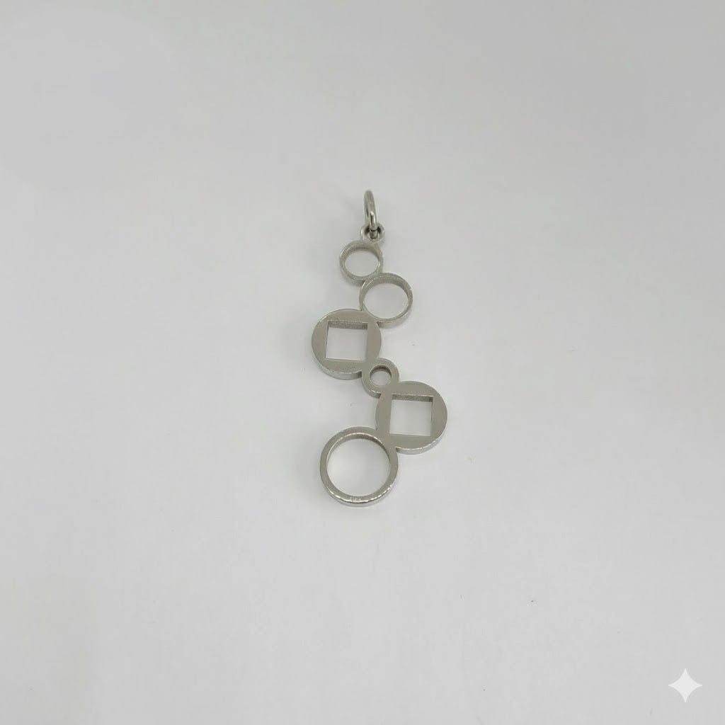 (4-2010 Acero inoxidable - Colgantes tallados.