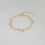 (1-0758) Laminado de oro - Pulsera de cuerda combinada de 2 mm - BGF