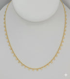 (1-6195-1) Collar de corazón con eslabones curvos laminados en oro - BGF