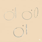 (2-4006) 925 Sterling Silver - Plain Hoops.