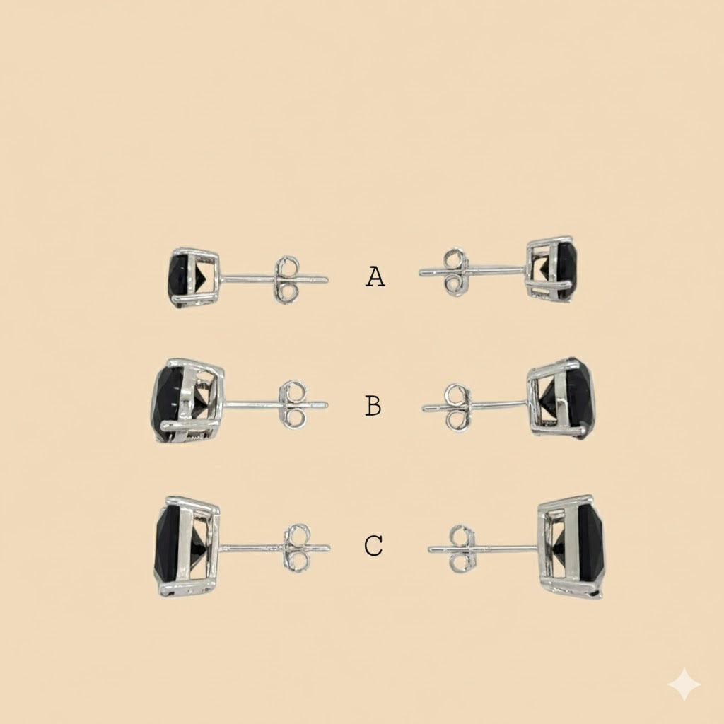 (2-3079) 925 Sterling Silver - Stud Earrings.