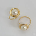 (1-3014-1) Anillo de perla laminado en oro - BGF