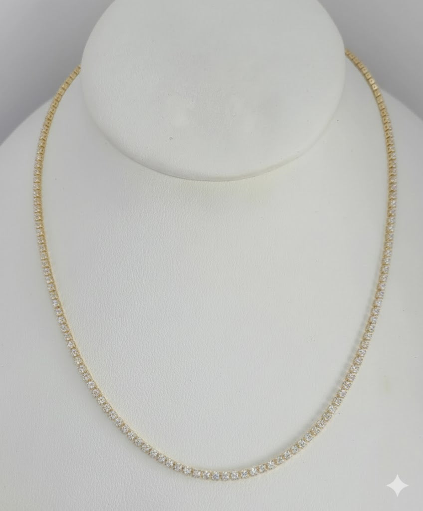 (1-6330) Collar de tenis con circonitas laminadas en oro - BGF