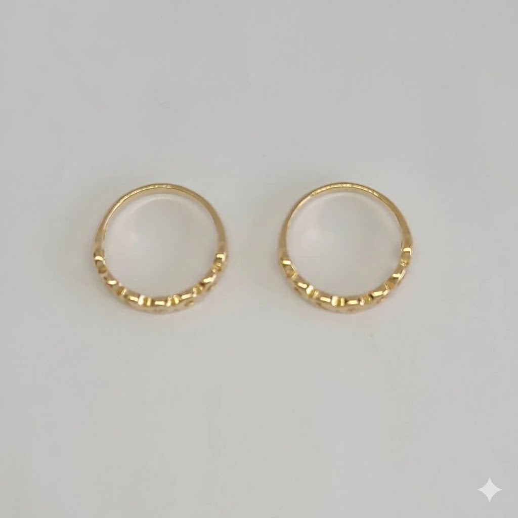 (1-3005) Anillo de Estrella y Luna Laminado en Oro - BGF