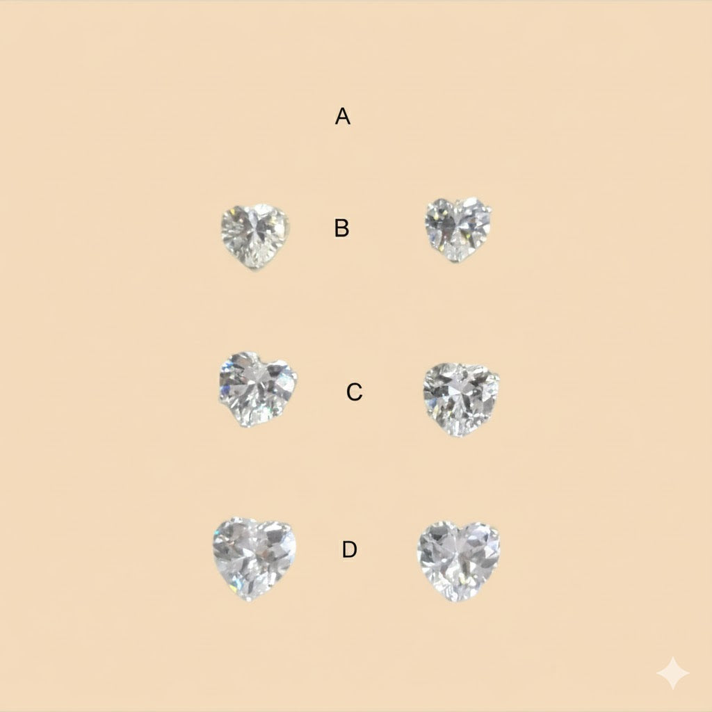 (2-3037) 925 Sterling Silver - Zircon Stud Earrings.