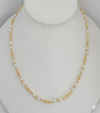 (1-6036-1) Collar de eslabones de cuentas y perlas laminadas en oro - 45,7 cm - BGF